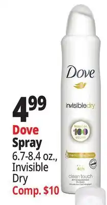 Ocean State Job Lot Dove Original Scented Antiperspirant Spray 6.7 - 8.45 oz offer
