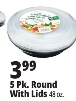 Ocean State Job Lot 5 Pk. Round With Lids offer