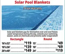 Ocean State Job Lot Solar Pool Blankets offer