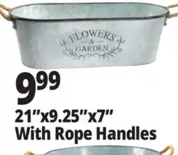 Ocean State Job Lot Galvanized Steel Garden Trough with Rope Handles 21 x 9.25 offer