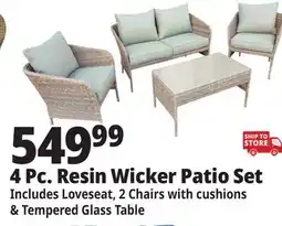 Ocean State Job Lot 4-Piece Resin Wicker Deep Seating Set offer