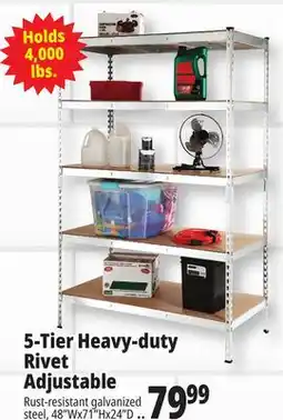 Ocean State Job Lot Method Storage Systems 5-Tier Heavy-Duty Rivet Shelving Unit 48 x 71 offer