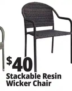 Ocean State Job Lot Resin Wicker Stacking Patio Chair Gray offer