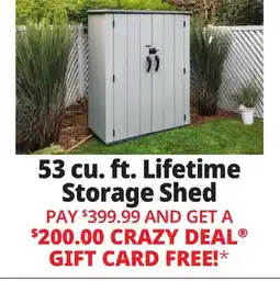Ocean State Job Lot Lifetime 53 cu. ft. Storage Shed Gray offer