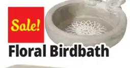 Ocean State Job Lot Floral Birdbath Cement Statue Gray offer
