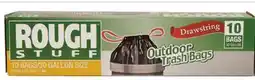 Ocean State Job Lot Rough Stuff 30 Gal Outdoor Trash Bags with Drawstring 10 ct offer