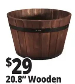 Ocean State Job Lot Whiskey Barrel Wood Planter 31.5 offer