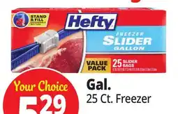 Ocean State Job Lot Hefty Freezer Gallon Slider Bags 25 Count offer