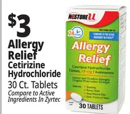 Ocean State Job Lot Allergy Relief Cetirizine Hydrochloride offer