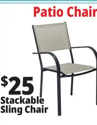 Ocean State Job Lot Steel Patio Sling Chair Tan offer