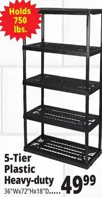Ocean State Job Lot Maxit 5-Tier Heavy-Duty Plastic Shelving Unit offer