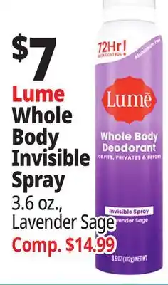 Ocean State Job Lot Lume Whole Body Invisible Spray offer