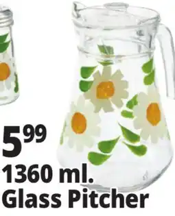 Ocean State Job Lot 1360 ml. Glass Pitcher offer