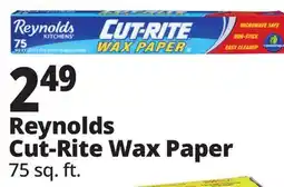 Ocean State Job Lot Reynolds Kitchens Cut-Rite Wax Paper 75 sq ft offer