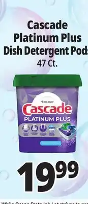Ocean State Job Lot Cascade Platinum Plus Dish Detergent Pods 47 Ct offer