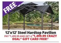 Ocean State Job Lot 12' x 12' Steel Hardtop Pavilion offer