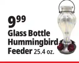Ocean State Job Lot Glass Bottle Hummingbird Feeder offer