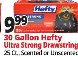 Ocean State Job Lot 30 Gallon Hefty Ultra Strong Drawstring offer