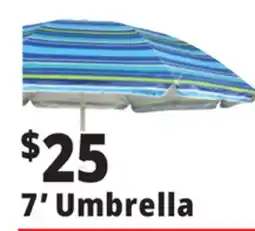 Ocean State Job Lot 7' Fiberglass Tilting Beach Umbrella offer