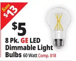 Ocean State Job Lot 8 Pk. GE LED Dimmable Light Bulbs offer
