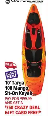 Ocean State Job Lot 10' Targa 100 Mango Sit-On Kayak offer