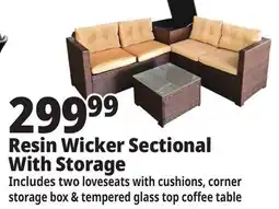 Ocean State Job Lot 4-Piece Resin Wicker Sectional with Storage Bin offer