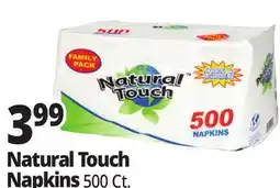 Ocean State Job Lot Natural Touch Family Pack 1-Ply Paper Luncheon Napkins 500-count offer