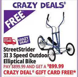 Ocean State Job Lot StreetStrider 3i Outdoor Elliptical Bike Blue offer