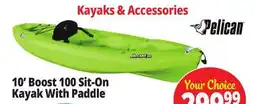 Ocean State Job Lot Pelican Boost 100 Kayak-Lime w/Paddle offer