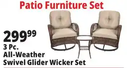Ocean State Job Lot 3-Piece Swivel Rocking Wicker Set offer
