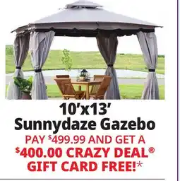 Ocean State Job Lot Sunnydaze 12.6' x 9.1' Soft Top Patio Gazebo with Screens and Privacy Walls Tan offer