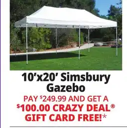 Ocean State Job Lot Simsbury 10' x 20' One-Touch Pop-Up Gazebo offer