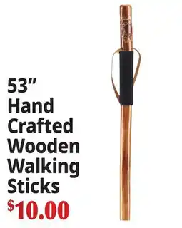Ocean State Job Lot 53 Hand Crafted Wooden Walking Sticks offer