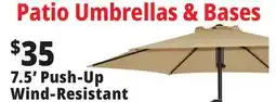 Ocean State Job Lot 7.5' Wind Resistant Steel Patio Umbrella with Push Lift offer