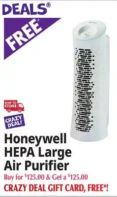 Ocean State Job Lot Honeywell HEPA Large Air Purifier offer