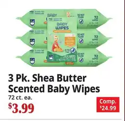 Ocean State Job Lot 3 Pk. Shea Butter Scented Baby Wipes offer