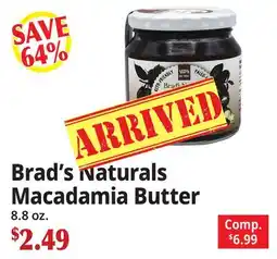 Ocean State Job Lot Brad's Naturals Macadamia Butter offer