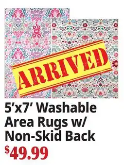 Ocean State Job Lot 5'x7' Washable Area Rugs w/ Non-Skid Back offer