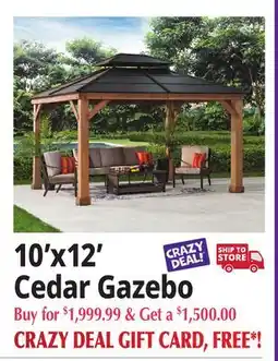 Ocean State Job Lot 10'x12' Cedar Gazebo offer