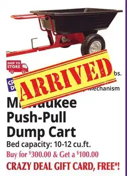 Ocean State Job Lot Milwaukee Push-Pull Dump Cart offer