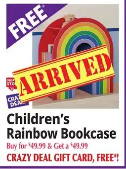 Ocean State Job Lot Children's Rainbow Bookcase offer