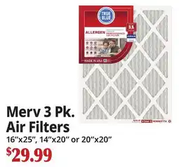 Ocean State Job Lot Merv 3 Pk. Air Filters offer