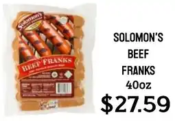 Seven Mile Market Solomon's beef franks offer