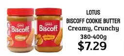 Seven Mile Market Lotus biscoff cookie butter creamy, crunchy offer