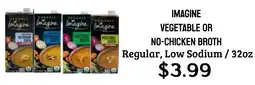 Seven Mile Market Imagine vegetable or no-chicken broth regular, low sodium offer