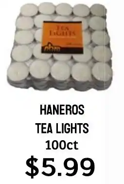 Seven Mile Market Haneros tea lights offer