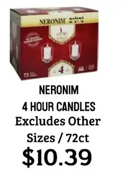 Seven Mile Market Neronim 4 hour candles excludes other offer