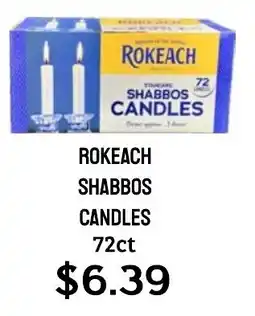 Seven Mile Market Rokeach shabbos candles offer