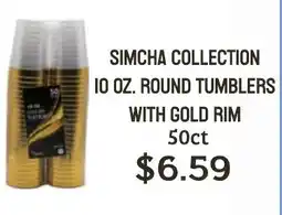 Seven Mile Market Simcha collection 10 oz. round tumblers with gold rim offer