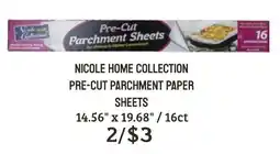 Seven Mile Market Nicole home collection pre-cut parchment paper sheets offer